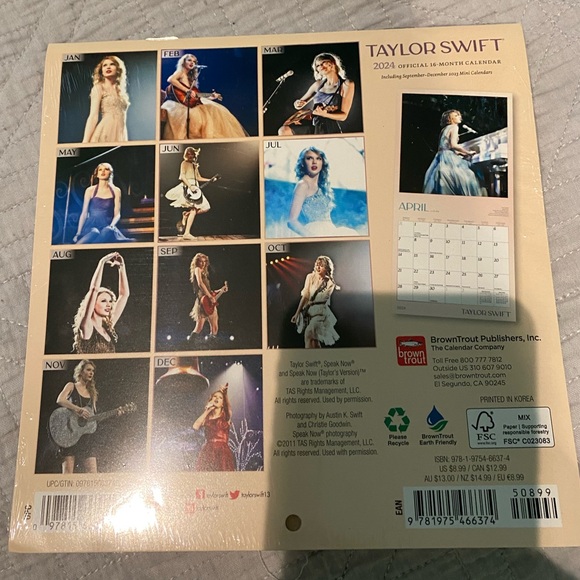 Brand New and Sealed Taylor Swift Mini Calendar - Picture 2 of 2